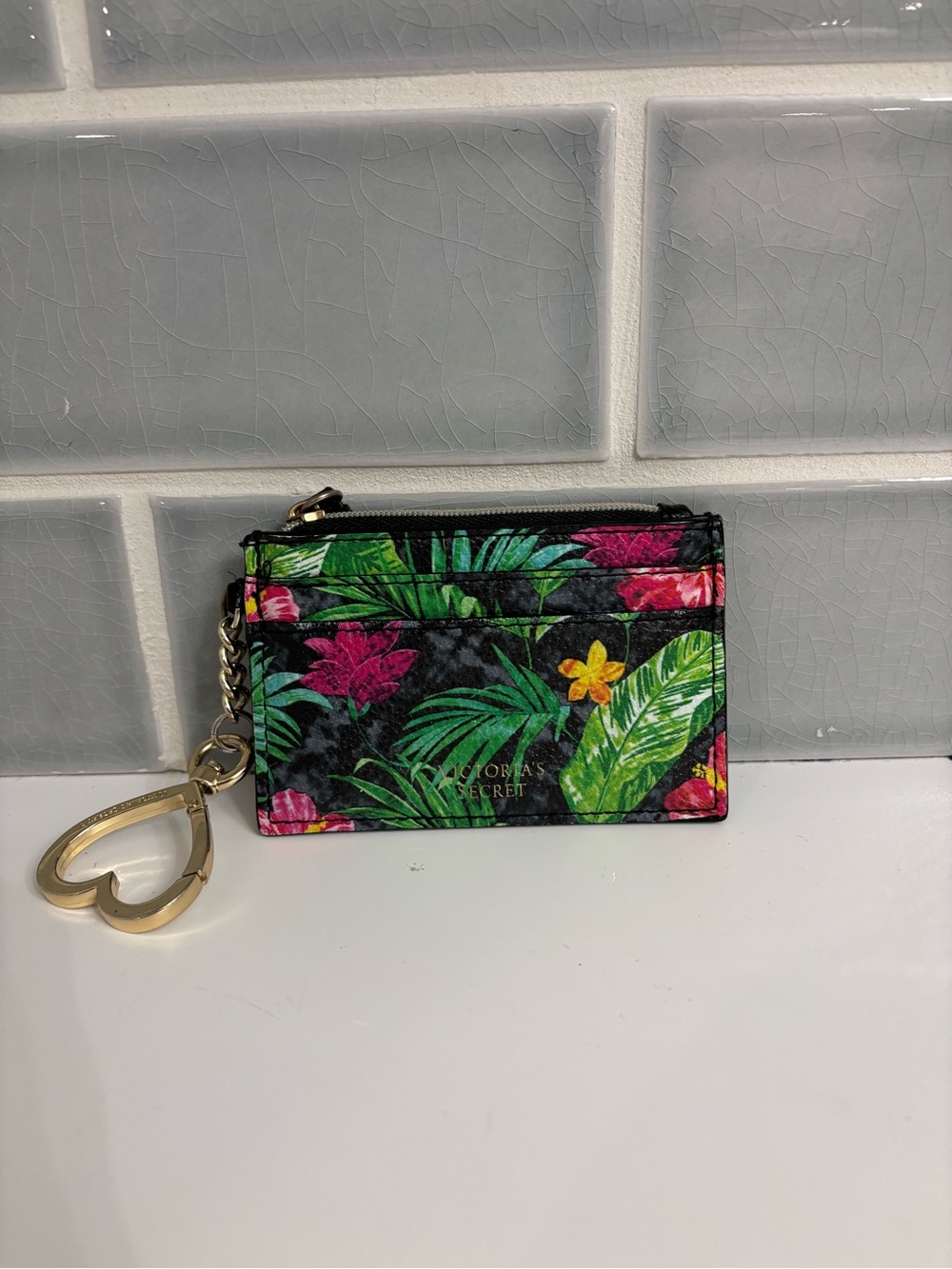 Victoria's Secret tropical floral card case